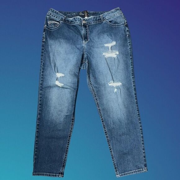 Plus Size Lane Bryant Distressed Skinny Jeans Size 22 Average #202 - Picture 7 of 7